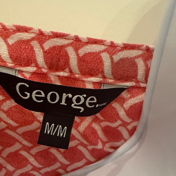 George Red Geometric Blouse - Picture 4 of 4